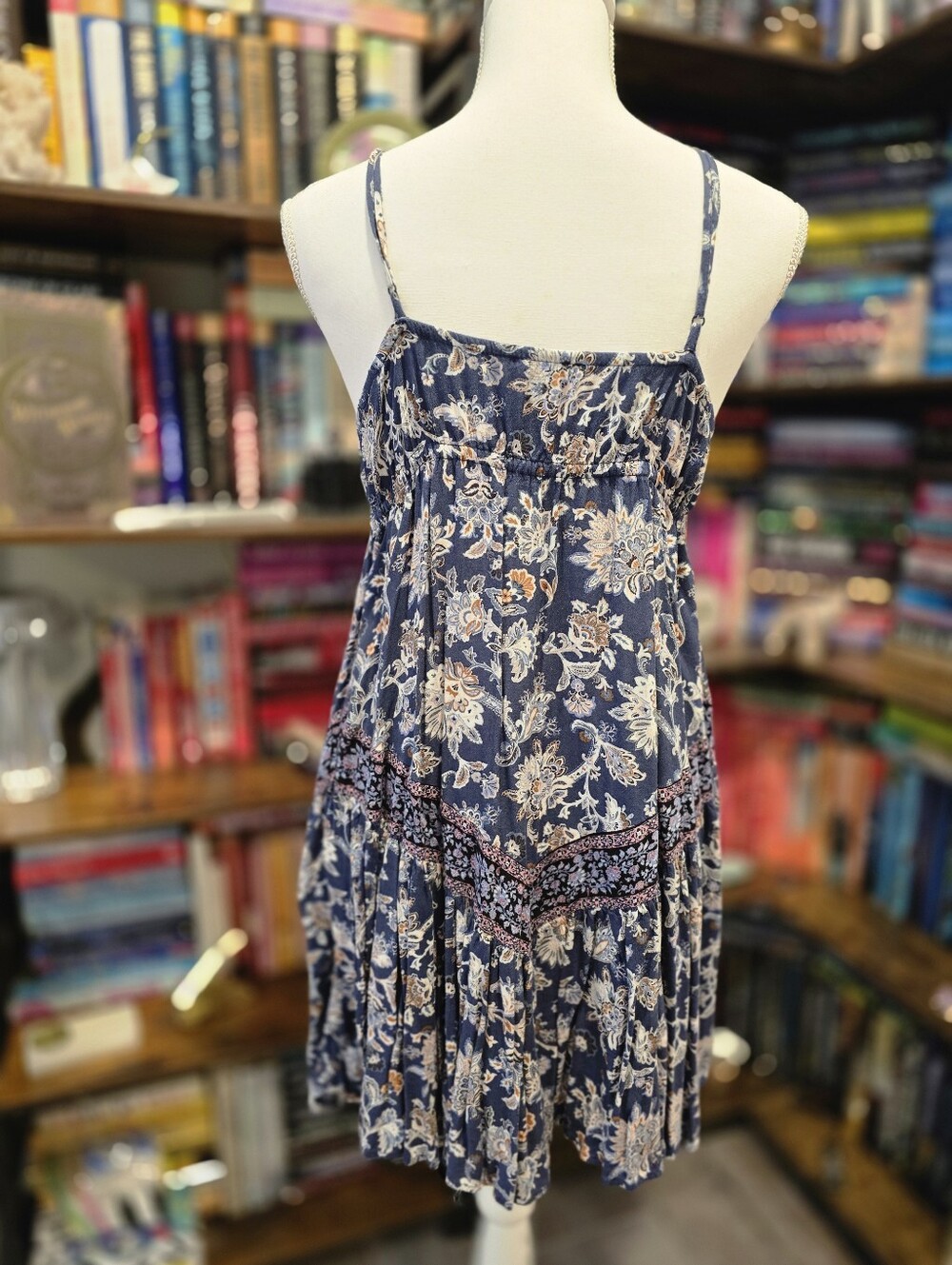 American Eagle Boho Floral Dress with Pink and Blue Accents - Picture 8 of 9